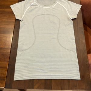Lululemon Swiftly Tech short sleeve crewneck t-shirt black and white striped